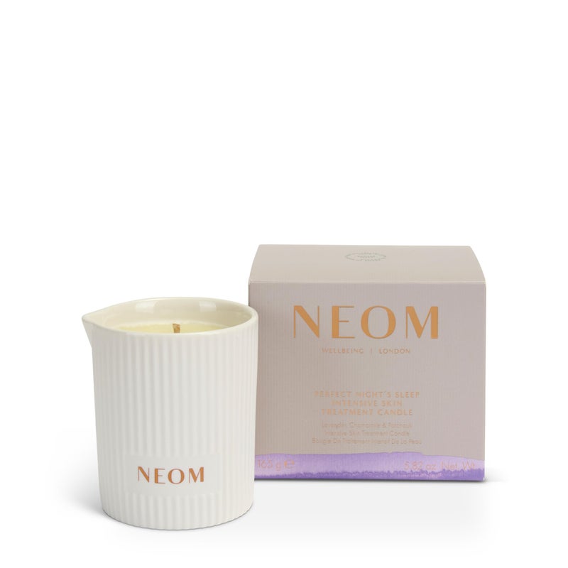NEOM - Intensive Skin Treatment Candle | 4.93 Fl Oz (140gr) | Lavender, Chamomile & Patchouli | Massage Oil Candle for Sleep | 100% Natural Fragrances | Nourish & Soften | Signature Sleepy Scent - Image 1